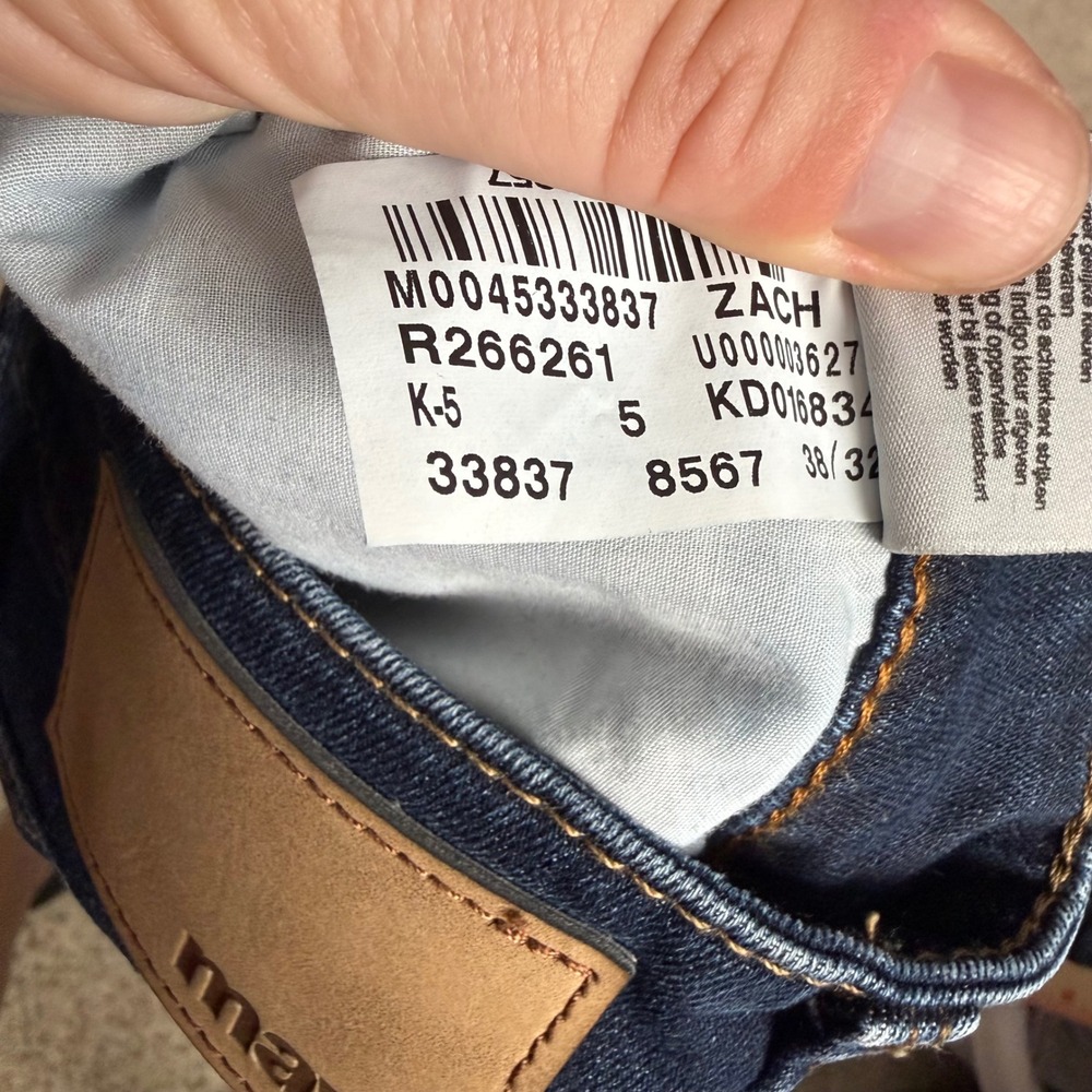 Mavi Jeans 40x32 Straight Leg Dark Wash Blue Denim Stretch Classic Americana - Picture 11 of 12